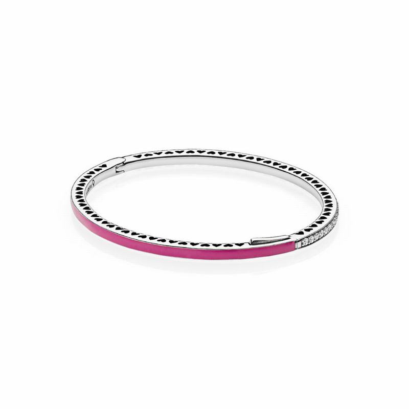 PANDORA Radiant Hearts Bangle Bracelet NZ, Sterling Silver (762130-GYV)